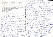 POSTAL MODERNA Saint Malo la ciudad cerrada las paredes la etapa de aterrizaje portuaria para la playa principal de Jersey hacia Parame senala Rotheneuf