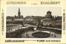 Chromo Saint Malo Galibert Au pied mignon Place aux Herbes Carcassonne 