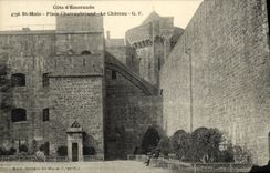 VINTAGE POSTCARD Saint Malo Places Chateaubriant the Castle