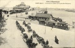 CPA Saint Malo Panorama du Casino Vue prise des remparts Tramways