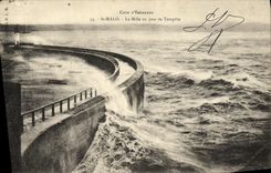 CPA Saint Malo Le Mole un jour de tempete