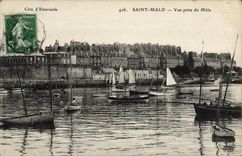 CPA St Malo Vue Prise du Mole Bateaux