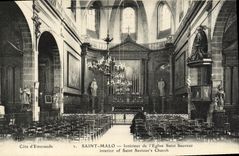 CPA St Malo Interieur de L Eglise Saint Sauveur