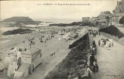 VINTAGE POSTCARD Holy Malo the Beach of Good Help and Large Be