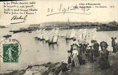CPA Saint Malo Vue Generale Regate Bateaux Botrel