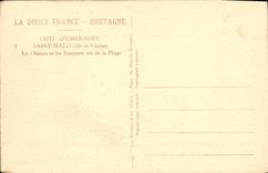 CPA St Malo Le Chateau et les Remparts Vus de la Plage