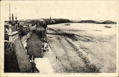 VINTAGE POSTCARD St Malo Seen Panoramque of the Beach of the Furrow