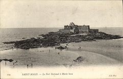 VINTAGE POSTCARD Saint Malo the Strong National has Low tide