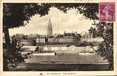 CPA Saint Malo Vue Generale Bateaux