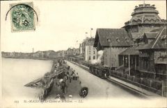 VINTAGE POSTCARD Holy Malo the Casino and the Furrow Train
