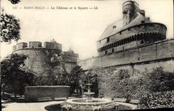 VINTAGE POSTCARD Holy Malo the Castle and the Public garden