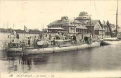 VINTAGE POSTCARD Holy Malo the Casino Destroyer Boat