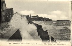 CPA Saint Malo Le Sillon un Jour de Tempete