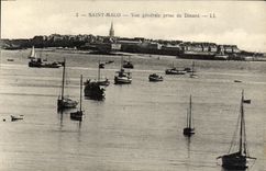 VINTAGE POSTCARD Holy Malo View taken of Dinard Boats