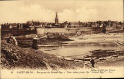 VINTAGE POSTCARD Holy Malo Seen from of the Large Bey