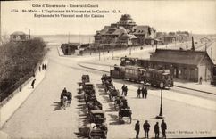 VINTAGE POSTCARD St Malo L Esplanade St Vincent and the Casino Train