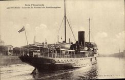 VINTAGE POSTCARD St Malo Arrived of the Boat of Southampton Boat