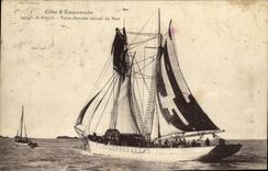 CPA St Malo Terre Neuvier sortant du Port Bateau 