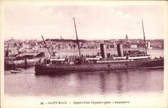 CPA Saint Malo Depart d un Paquebot pour l Angleterre