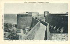 VINTAGE POSTCARD St Malo Walk of the Walls the Bidouane Tower