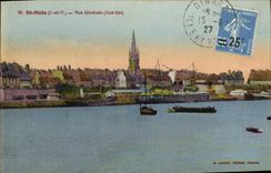 CPA St Malo vue Generale Bateaux