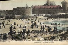 VINTAGE POSTCARD Holy Malo the Castle of the Duchess Anne and the Beach