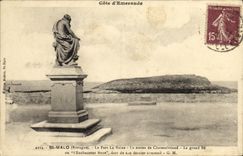 VINTAGE POSTCARD St Malo the Fort the Queen the statue of Chateaubriant large Be or L Rene enchanter sleeps of its last sleep