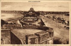 VINTAGE POSTCARD Holy Malo View towards Main beach and Basins