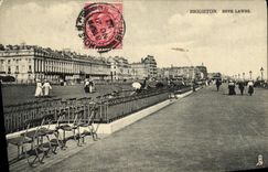 VINTAGE POSTCARD Brighton Hove Lawns