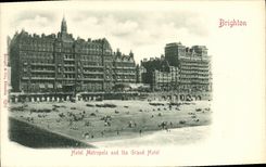 VINTAGE POSTCARD Brighton Hotel Metrople and the Large hotel