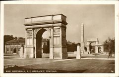 VINTAGE POSTCARD War Memorial RE Barracks Chatham