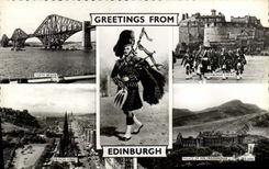 MODERN CARD Edinburgh Castle Forth bridge Princes Street Holyroodhouse