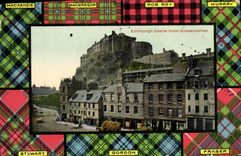 VINTAGE POSTCARD Edinburgh Castle From Grassmarket