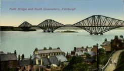 VINTAGE POSTCARD Edinburgh Forth Bridge and South Queensferry