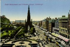 VINTAGE POSTCARD Edinburgh Scott Monument and Princes Street