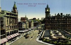 VINTAGE POSTCARD Edinburgh Princes Street from Scott Monument