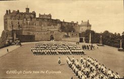 Castillo de Edimburgo de la POSTAL de la VENDIMIA de la explanada