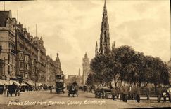 National Gallery de principes Street From de Edimburgo de la POSTAL de la VENDIMIA