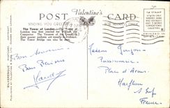 VINTAGE POSTCARD London The Tower off London and tower bridge