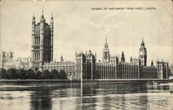 VINTAGE POSTCARD London Houses Off Parliament From To rivet