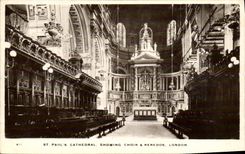 VINTAGE POSTCARD London St Paul S Cathedral showing to choir and Reredos