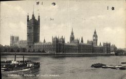 VINTAGE POSTCARD London Houses off Parliment