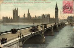 CPA Westminster Bridge and Houses of Parliment London 