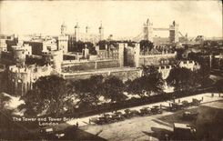 VINTAGE POSTCARD The Tower and Tower London Bridge