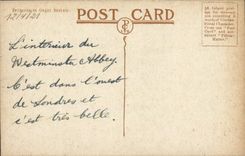 VINTAGE POSTCARD London Westiminster Abbey interior