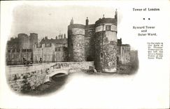 VINTAGE POSTCARD Tower off London Byward Tower and Outer Ward