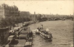 CPA London Thames Embankment Bateau