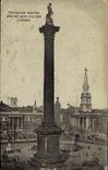 VINTAGE POSTCARD London Trafalgar Public garden And Nelson Column