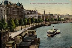 VINTAGE POSTCARD London Thames Embankment and Cleopatre S Needle