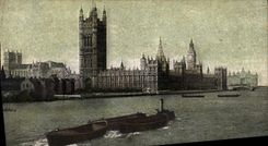 VINTAGE POSTCARD London Houses off Parliament Abbey